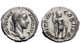 The Roman Empire 
 Severus Alexander, 222 – 235 
 Denarius 228, AR 2.97 g. IMP SEV ALE – XAND AVG Laureate head r. Rev. P M TR P VII – COS II P P Ma...