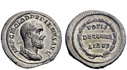 The Roman Empire 
 Pupienus, 22nd April – 29th July 238 
 Denarius 22nd April-29th July 238, AR 3.66 g. Laureate, draped and cuirassed head r. Rev. ...