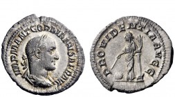 The Roman Empire 
 Gordian II, 1st – 22nd April 238 
 Denarius April 238, AR 2.75 g. IMP M ANT GORDIANVS AFR AVG Laureate, draped and cuirassed bust...