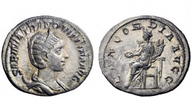 The Roman Empire 
 Tranquillina, third wife of Gordian III 
 Antoninianus or double-denarius 241, AR 3.79 g. SABINA TRANQVILLINA AVG Diademed and dr...