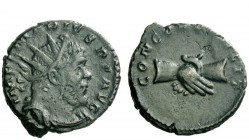 The Roman Empire 
 Marius, 269 
 Antoninianus, Colonia 269, billon 3.81 g. IMP C MARIVS P F AVG Radiate and cuirassed bust r. Rev. CONCOR[D M]ILIT C...