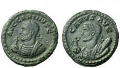 The Roman Empire 
 Carus, 282 – 283 
 Quinarius, Ticinum 283, billon 1.80 g. CARVS AVG Laureate and cuirassed bust of Carus l., wearing consular rob...