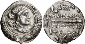 (167/158-149 a.C.). Macedonia. Amfípolis. Tetradracma. (S. 1386 var) (CNG. III, 1103). 16,64 g. Golpe en borde del reverso. (MBC).