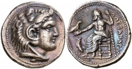 Imperio Macedonio. Alejandro III, Magno (336-323 a.C.). Macedonia. Amfípolis. Tetradracma. (S. 6714) (MJP. 79). 15,47 g. MBC+.