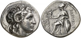 Reino de Tracia. Lisímaco (323-281 a.C.). Tetradracma. (S. 6814 var). 16,85 g. Atractiva. Escasa. EBC/EBC-.
