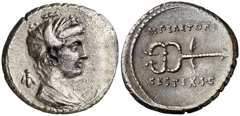 (hacia 69 a.C.). Gens Plaetoria. Denario. (Bab. 6) (Craw. 405/3b). 3,46 g. Oxida...