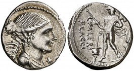 (hacia 108-107 a.C.). Gens Valeria. Denario. (Bab. 11) (Craw. 306/1). 3,95 g. EBC-.