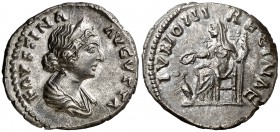 (161-175 d.C.). Faustina hija. Denario. (Spink 5257) (Co. 145) (RIC. 698). 3,36 g. EBC/EBC-.