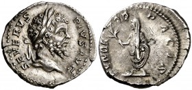 (201 d.C.). Septimio Severo. Denario. (Spink 6282) (S. 205) (RIC. 265). 3,36 g. EBC/EBC-.