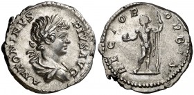 (201 d.C.). Caracalla. Denario. (Spink 6880 var) (S. 545) (RIC. 141). 3,16 g. EBC+/EBC.