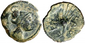 Laelia (Olivares). Semis. (FAB. 1651) (ACIP. 2363). 3,57 g. Pátina verde. MBC.