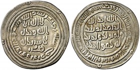 AH 80. Califato Omeya de Damasco. Abd al-Malik. Merw. Dirhem. (S.Album 126A) (Lavoix 204 sim). 2,21 g. Inscripción MR en pahlavi (ceca sasánida de Mer...