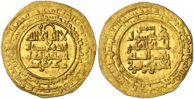 AH 435. Kakweyhidas del Kurdistán. Zahir al-Din abd-Mansur Faramuz. Isfahan. Dinar. (S.Album 1592) (Mitch. W. of I. 620). 3,46 g. Citando al califa al...