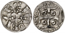 Ramon Berenguer IV (1131-1162). Barcelona. Diner. (Cru.V.S. 33) (Cru.C.G. 1846). 1 g. Buen ejemplar. Rara. MBC+.