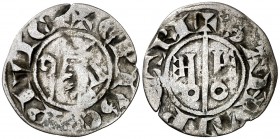 Episcopals i comtals de Vic. Bernat de Mur (1244-1264). Vic. Diner. (Cru.V.S. 45) (Cru.C.G. 1860). 0,58 g. Muy rara. BC+.