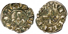 Guerau de Cabrera (1208-1209,1213-1228). Agramunt. Òbol. (Cru.V.S. 124) (Cru.C.G. 1940). 0,29 g. Cospel ligeramente faltado. Muy rara. (MBC-).