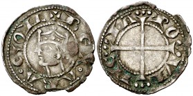 Alfons I (1162-1196). Provença. Ral coronat. (Cru.V.S. 170) (Cru.Occitània 96)(Cru.C.G. 2104). 0,86 g. Corona doble. Cospel irregular. Oxidaciones. (M...