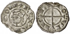Comtat de Provença. Pere I (1196-1213). Provença. Òbol del ral coronat. (Cru.V.S. 173) (Cru.Occitània 99) (Cru.C.G. 2115). 0,46 g. Corona simple. Ex C...