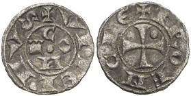 Comtat de Forcalquer. Guillem II d'Urgell (1150-1209). Forcalquer. Diner. (Cru.V.S. 180 var) (Cru.Occitània 117d) (Cru.C.G. 2040a). 0,81 g. Ex Colecci...