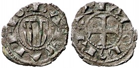 Jaume I (1213-1276). Barcelona. Òbol de doblenc. (Cru.V.S. 307 var) (Cru.C.G. 2119a var). 0,30 g. Escasa. MBC-.
