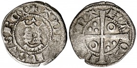 Alfons III (1327-1336). Barcelona. Diner. (Cru.V.S. 367.1) (Cru.C.G. 2185a). 0,99 g. Limpiada. Muy escasa. MBC-.