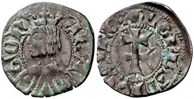 Pere III (1336-1387). Aragón. Dinero jaqués. (Cru.V.S. 463) (Cru.C.G. 2276). 1 g. MBC/MBC+.