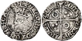 Alfons IV (1416-1458). Perpinyà. Croat. (Cru.V.S. 825.9) (Cru.C.G. 2868l). 2,72 g. Grieta. (BC+).