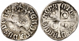 Ferran II (1479-1516). Barcelona. Croat. (Cru.V.S. 1139) (Cru.C.G. 3068a). 3 g. Algo alabeada. (MBC-).