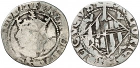 Ferran II (1479-1516). Mallorca. Ral. (Cru.V.S. 1178) (Cru.C.G. 3095). 1,35 g. Raras leyendas por doble acuñación. Letras A góticas en reverso. BC-/BC...