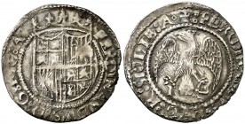 Ferran II (1479-1516). Sicília. Tari. (Cru.V.S. 1245) (Cru.C.G. 3151 var). 2,94 g. Ex Colección Crusafont 27/10/2011, nº 653. Rara. MBC.