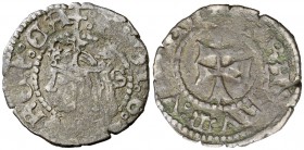 Ferran II (1479-1516). Aragón. Dinero. (Cru.V.S. falta) (Cru.C.G. 3208f, mismo ejemplar) (Cru.A.N. 38, pag 143, nº 13, mismo ejemplar). 1,03 g. Ex Col...