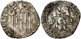 152(9). Carlos I. Perpinyà. 1 sou. (Cal. 48) (Cru.C.G. 3804). 1,56 g. Manchitas. Rara. MBC-/BC+.