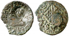 s/d. Felipe II. Vic. 1 diner. (Cal. 902) (Cru.C.G. 3899d). 0,55 g. Contramarca: águila. MBC-.