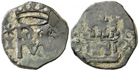 s/d. Felipe II. Cuenca. 1 blanca. (Cal. 818 var.) (J.S. tipo A-135). 1,02 g. MBC-.
