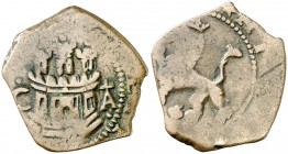 s/d. Felipe II. Cuenca. 2 cuartos. (Cal. 803) (J.S. A-102). 3,23 g. BC+.