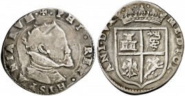 s/d. Felipe II. Milán. 1/4 de escudo. (Vti. 22) (MIR. 317) (Crippa 33). 7,31 g. Ex NAC 27/10/1995, nº 1196. Ex Colección Princesa de Éboli 20/10/2016,...
