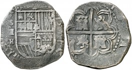 1591. Felipe II. Sevilla. H. 4 reales. (Cal. 399). 13,29 g. Oxidaciones. Ex Colección Princesa de Éboli 20/10/2016, nº 229. Rara. (MBC-).