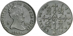 1844. Isabel II. Segovia. 8 maravedís. (Cal. 500). 10,78 g. EBC-.