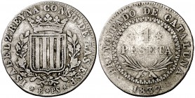 1837. Isabel II. Barcelona. 1 peseta. (Cal. 258). 5,57 g. MBC-.