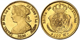 1860. Isabel II. Sevilla. 100 reales. (Cal. 38). 8,39 g. EBC.