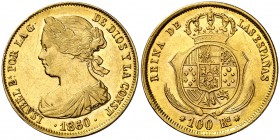 1860. Isabel II. Sevilla. 100 reales. (Cal. 38). 8,36 g. MBC+/EBC-.