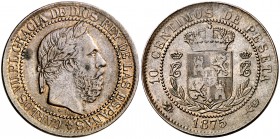 1875. Carlos VII, Pretendiente. Oñate. 10 céntimos. (Cal. 8). 10,02 g. MBC.