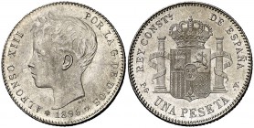 1896*1896. Alfonso XIII. PGV. 1 peseta. (Cal. 41). 4,96 g. Bella. EBC+.