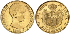 1890*1890. Alfonso XIII. MPM. 20 pesetas. (Cal. 5). 6,43 g. MBC+.