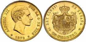 1878*1878. Alfonso XII. DEM. 25 pesetas. (Cal. 4). 8,07 g. EBC.