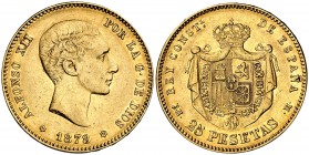 1878*1878. Alfonso XII. EMM. 25 pesetas. (Cal. 6). 8,06 g. MBC+.