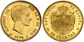 1879*1879. Alfonso XII. EMM. 25 pesetas. (Cal. 9). 8,04 g. EBC.