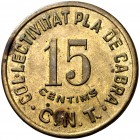Pla de Cabra. Col·lectivitat CNT. 15 céntimos. (AL. 2462). 6,42 g. Escasa. MBC.