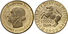 1923. Alemania. Westfalia. Token de 10.000 marcos. (Jaeger 20). 32,73 g. CU. EBC+.