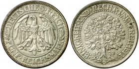 1932. Alemania. D (Múnich). 5 marcos. (Kr. 56). 25,09 g. AG. MBC+.